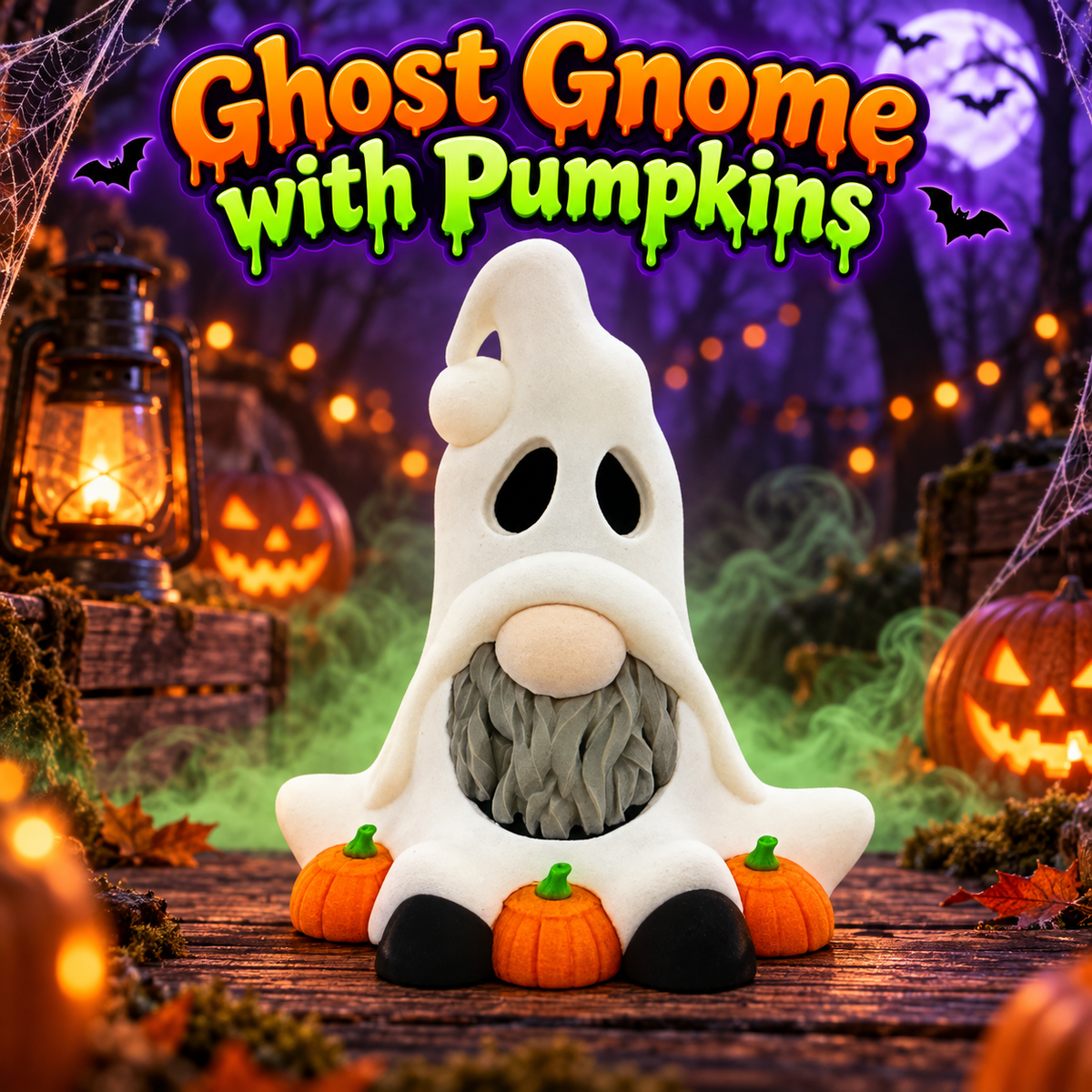Ghost Gnome with Pumpkins – Gnome Collection